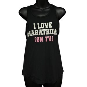 I Love Marathons [on TV] Workout Racerback Tank Top Women’s XS